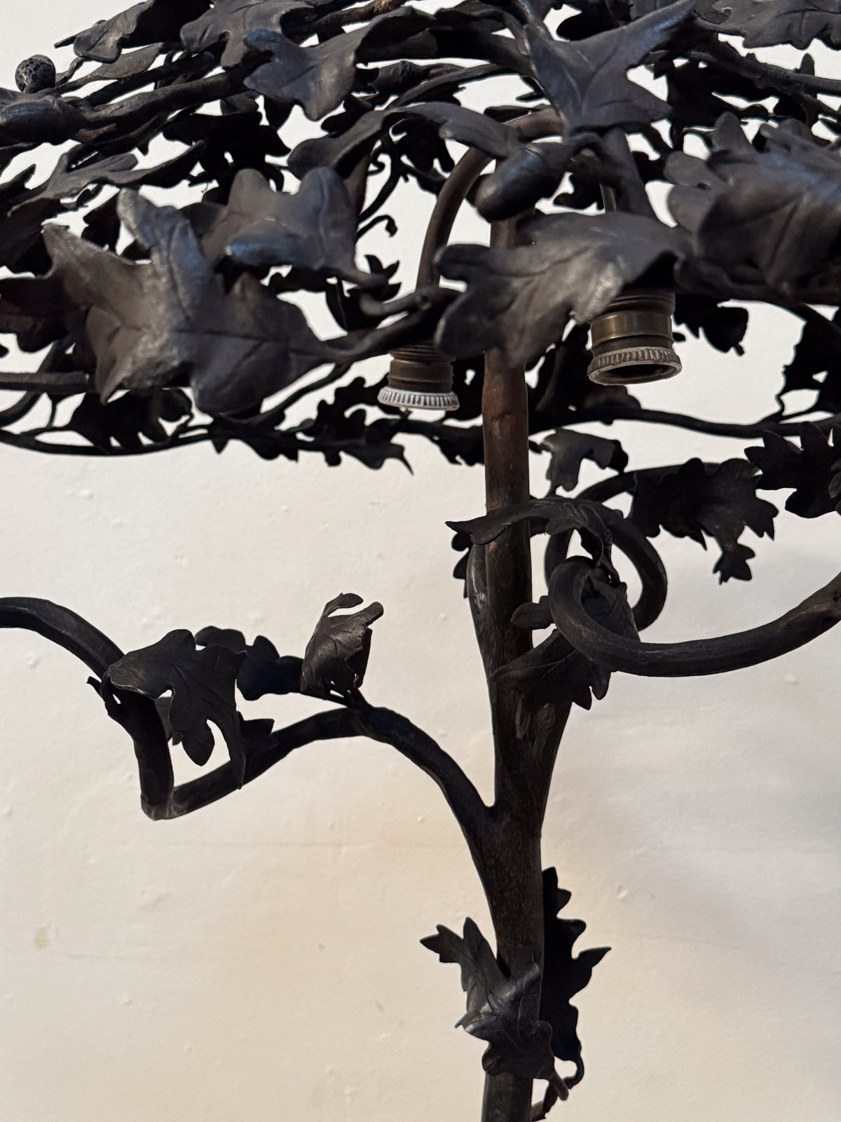 An Exceptional Art Nouveau Wrought Iron Tree Lamp
