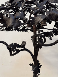 An Exceptional Art Nouveau Wrought Iron Tree Lamp