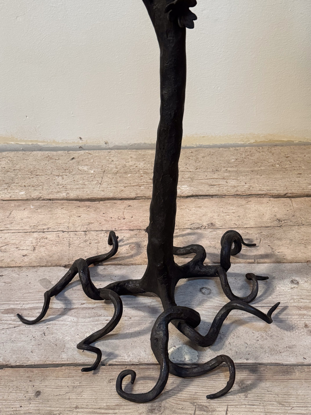 An Exceptional Art Nouveau Wrought Iron Tree Lamp