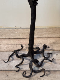 An Exceptional Art Nouveau Wrought Iron Tree Lamp