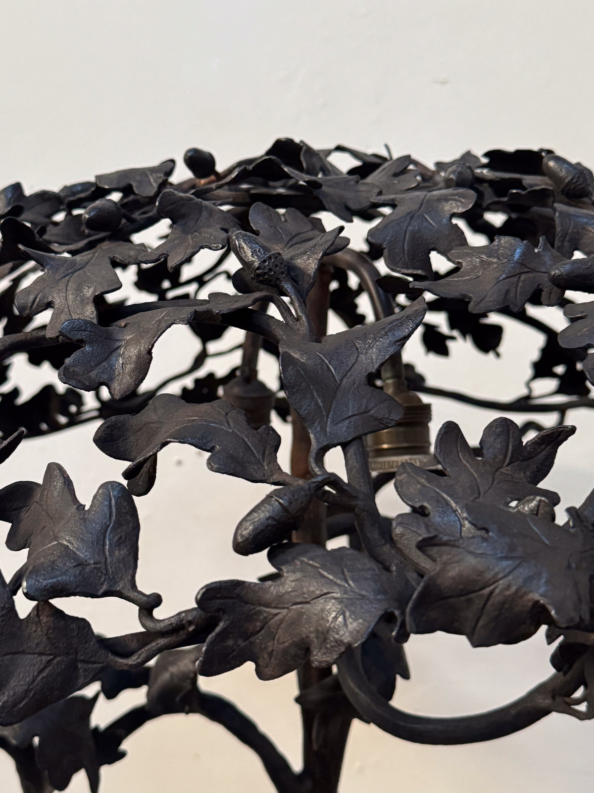 An Exceptional Art Nouveau Wrought Iron Tree Lamp
