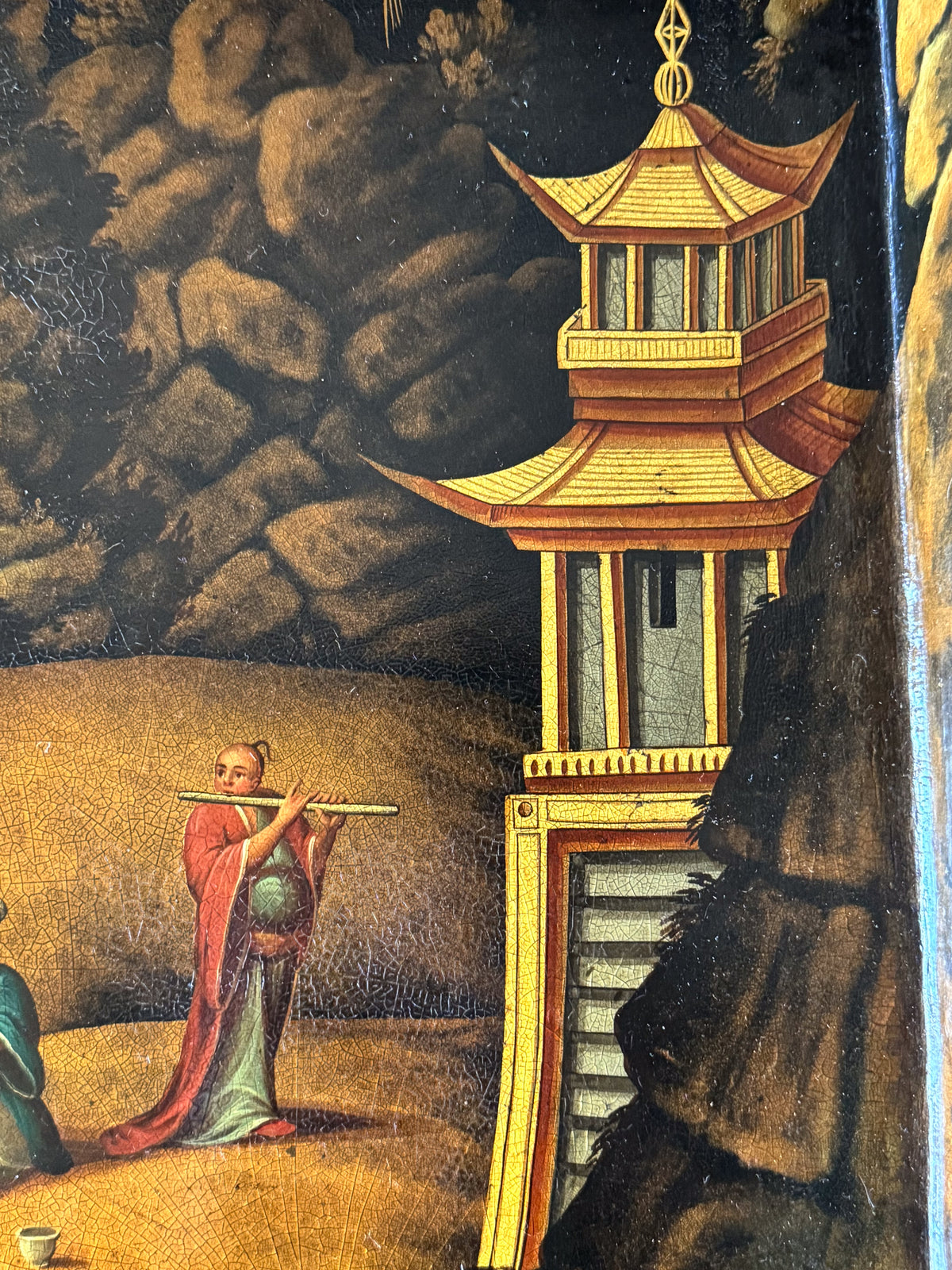 An Exceptional Regency Japanned Tray on Stand