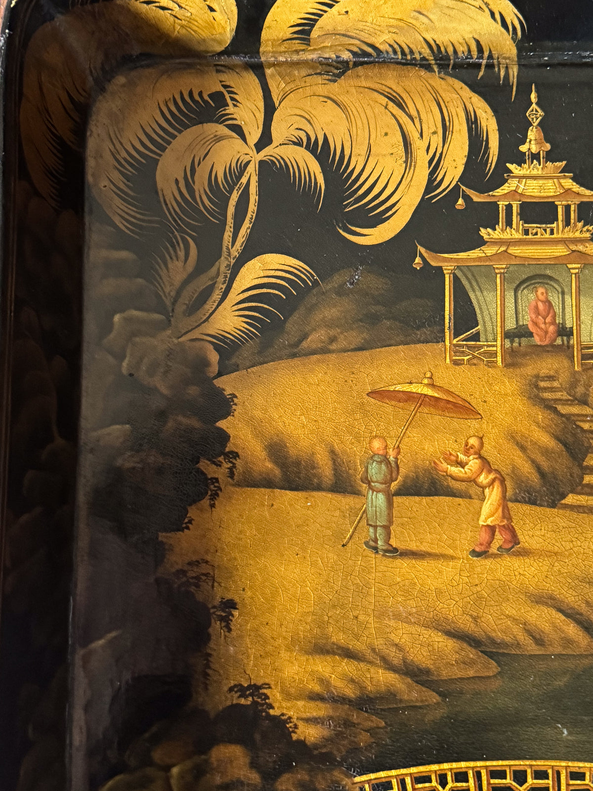 An Exceptional Regency Japanned Tray on Stand