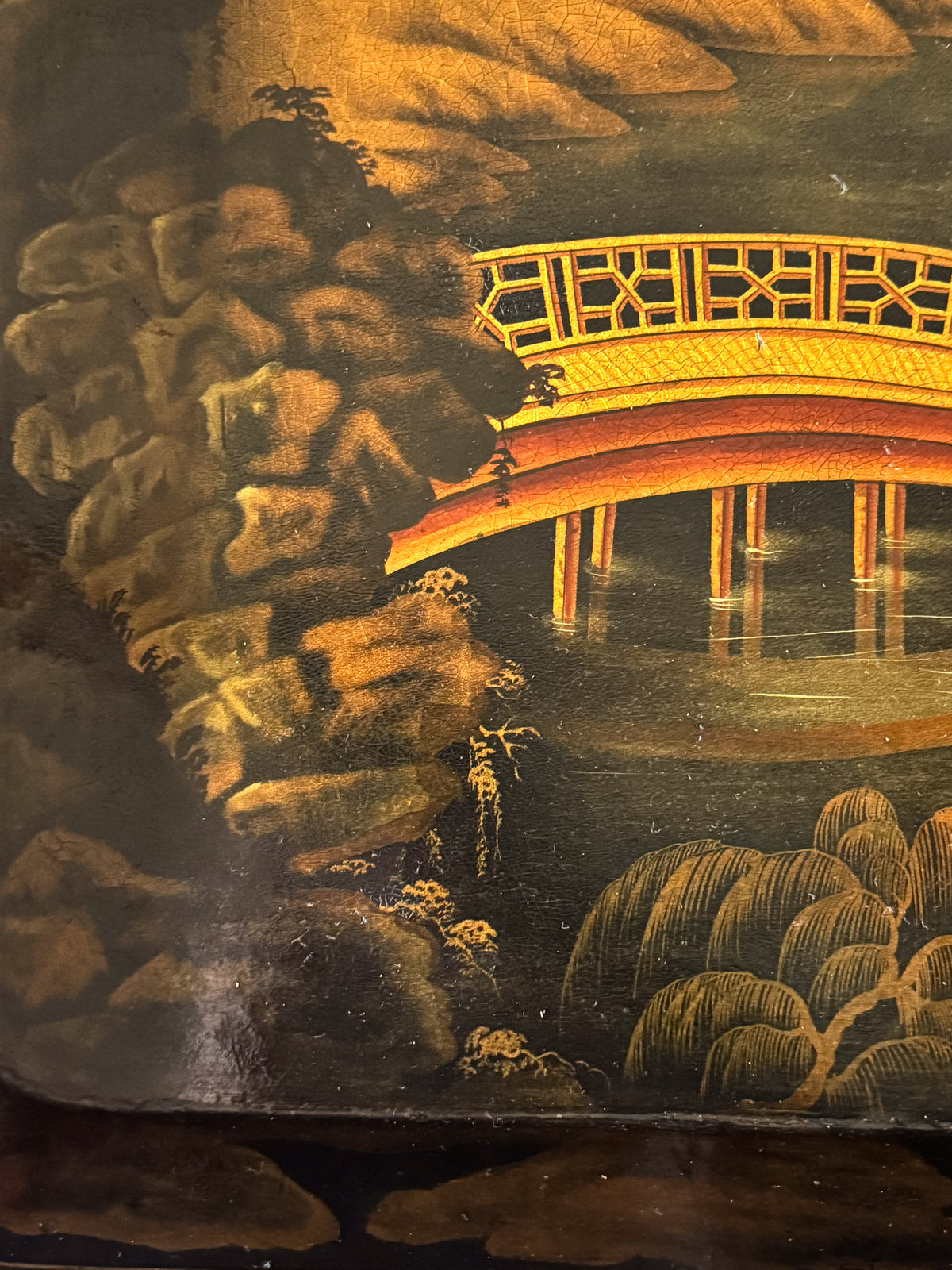 An Exceptional Regency Japanned Tray on Stand