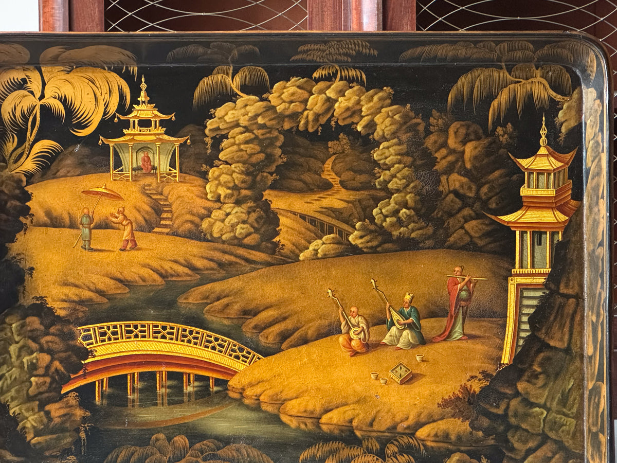An Exceptional Regency Japanned Tray on Stand