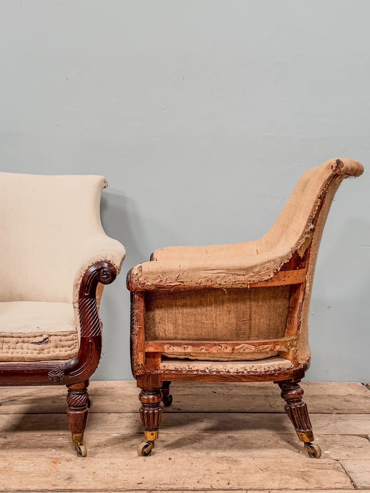 A Matched Pair of Regency Rosewood Library Chairs