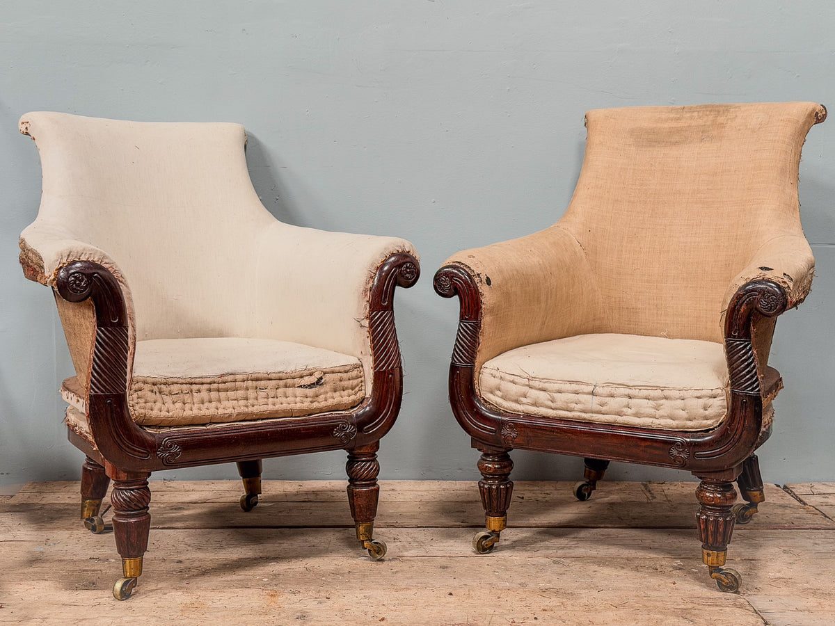 A Matched Pair of Regency Rosewood Library Chairs