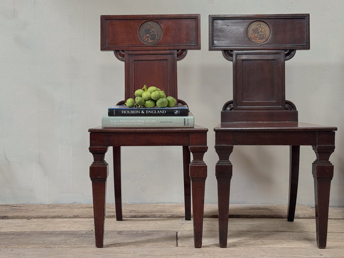 A Pair of Early Regency Mahogany Hall Chairs