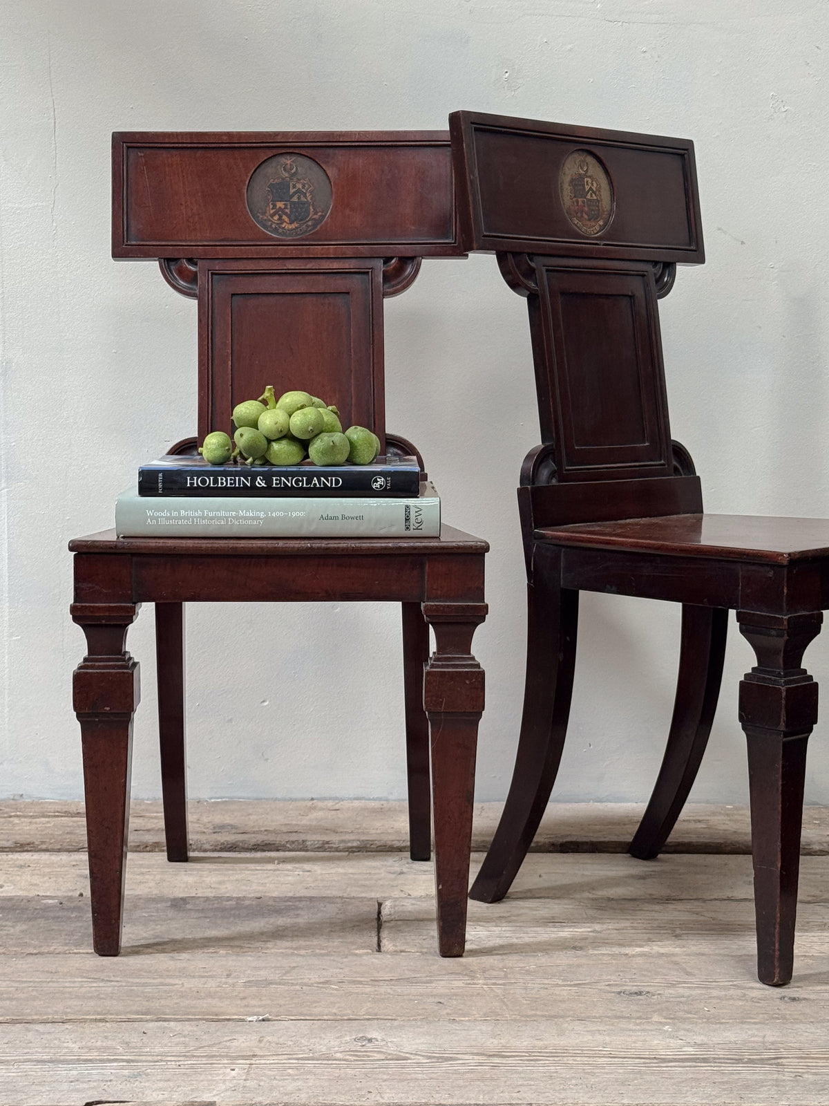 A Pair of Early Regency Mahogany Hall Chairs