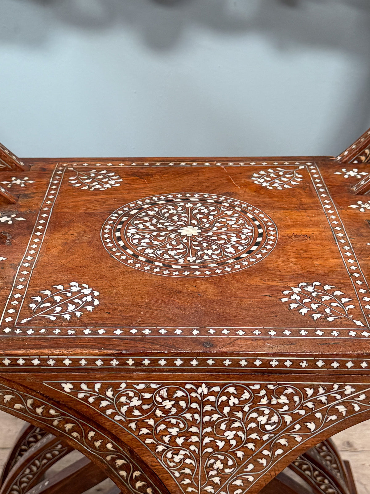 A Pair of 19th Century Savonarola Inlaid Chairs