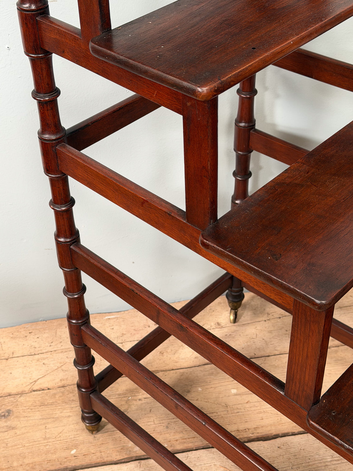 A Set of 19th Century Mahogany Library Steps
