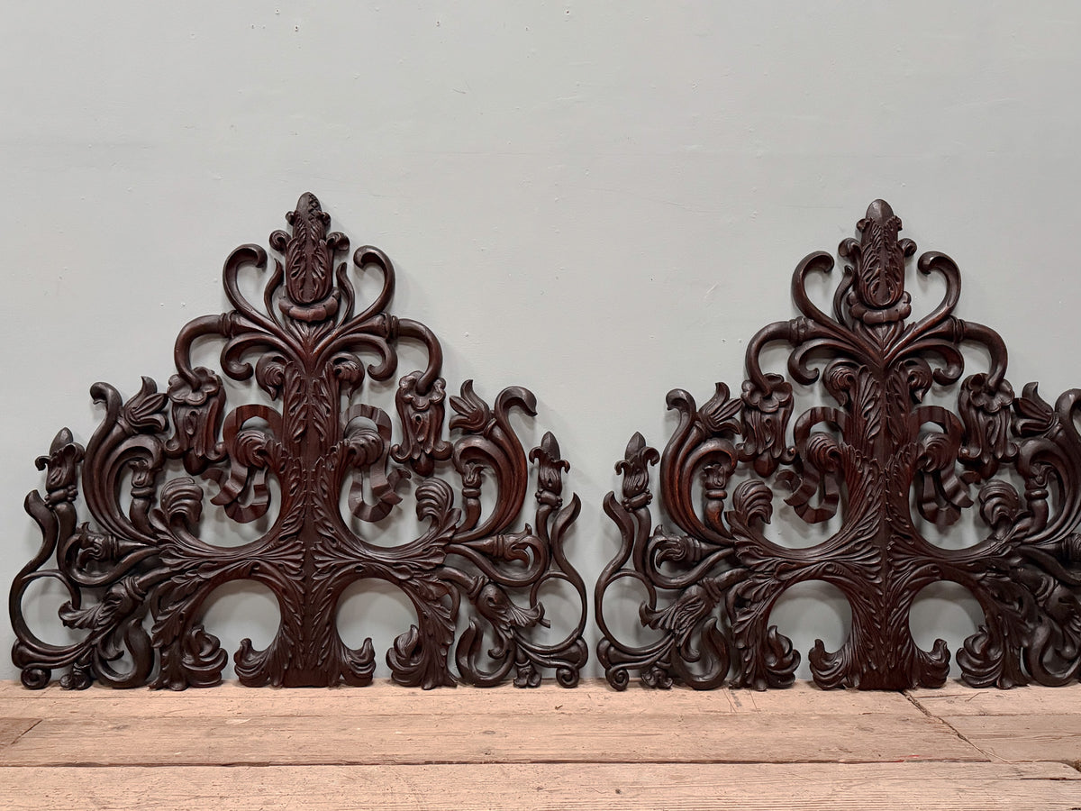 A Pair of Late 19th Century Oak Bed Heads