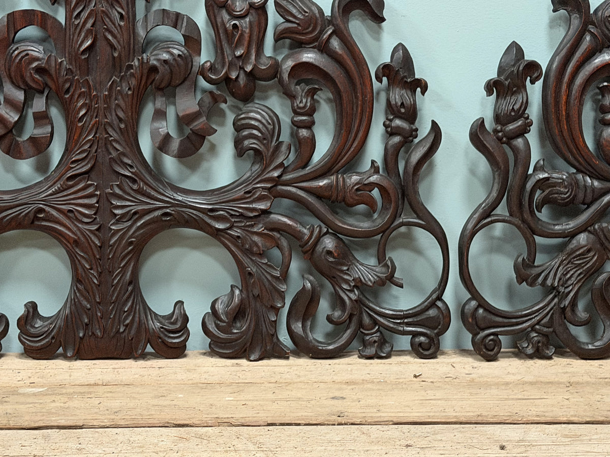 A Pair of Late 19th Century Oak Bed Heads