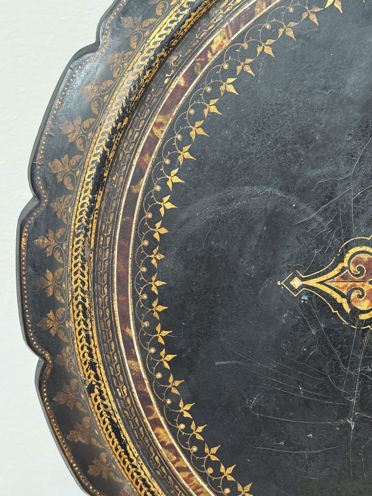 A Mid 19th Papier Mâché Pedestal Table