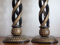A Pair of Mid 20th Century Kashmiri Twist Lamps