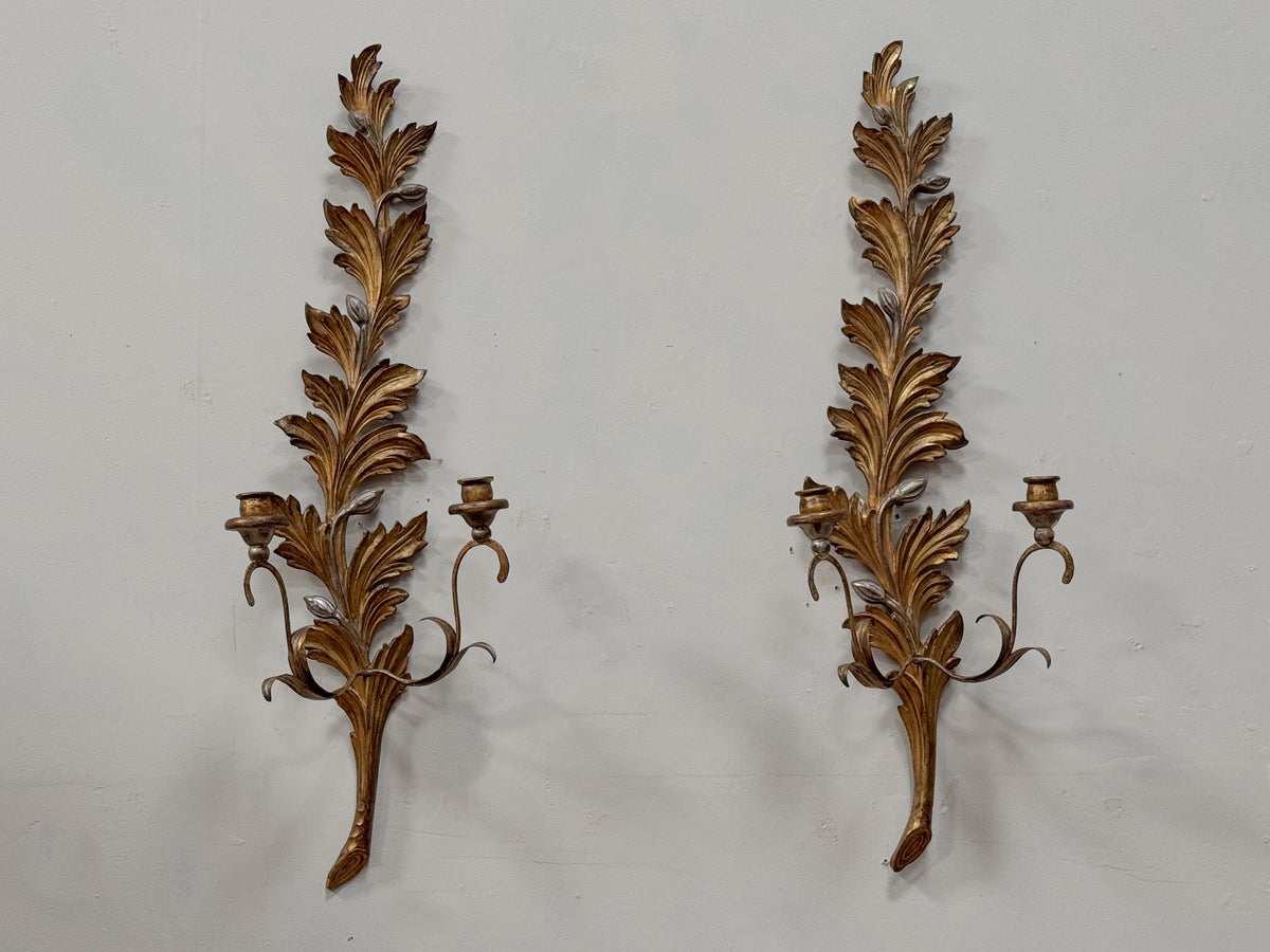 A Pair of 19th Century Giltwood Wall Sconces