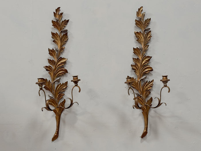 A Pair of 19th Century Giltwood Wall Sconces