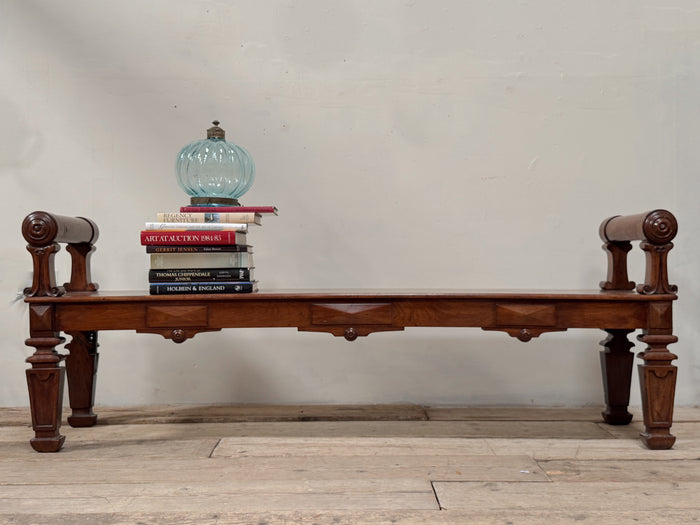 A Regency Mahogany Hall Bench in the manner of Richard Bridgens (1785-1846)