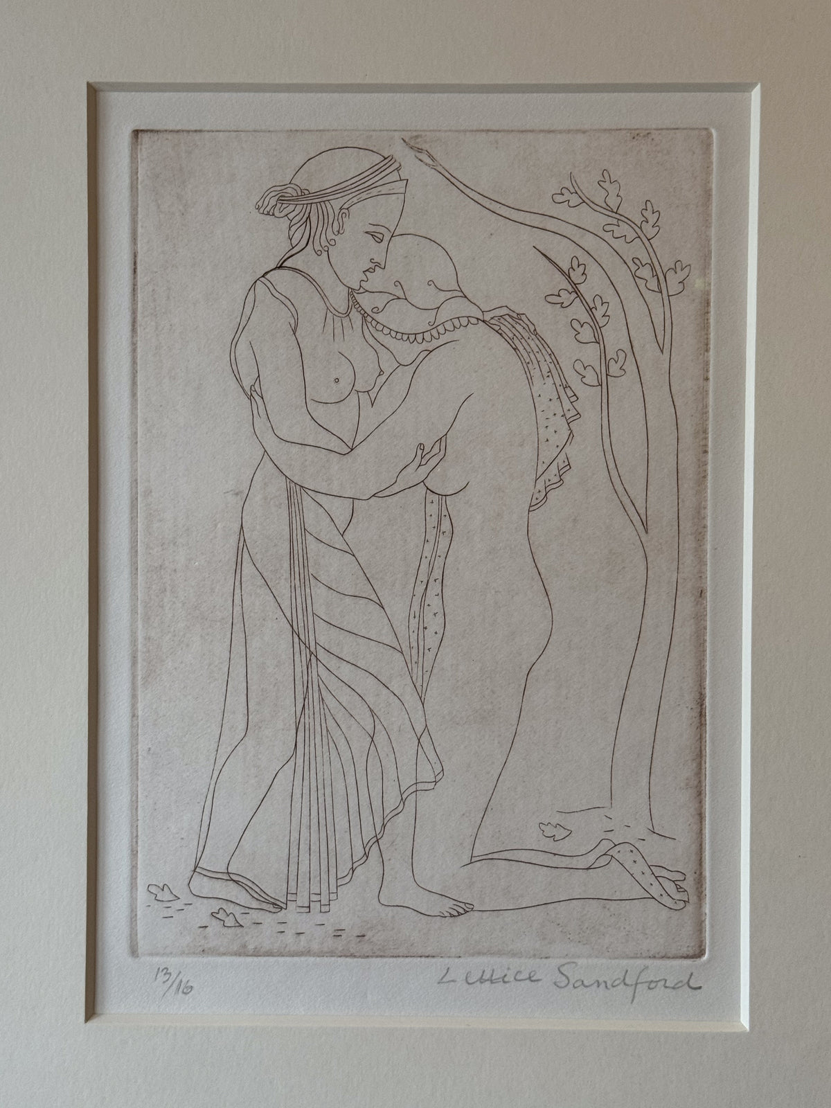 Lettice Sandford (1902-1993) 'Two Girls Embracing' 1937