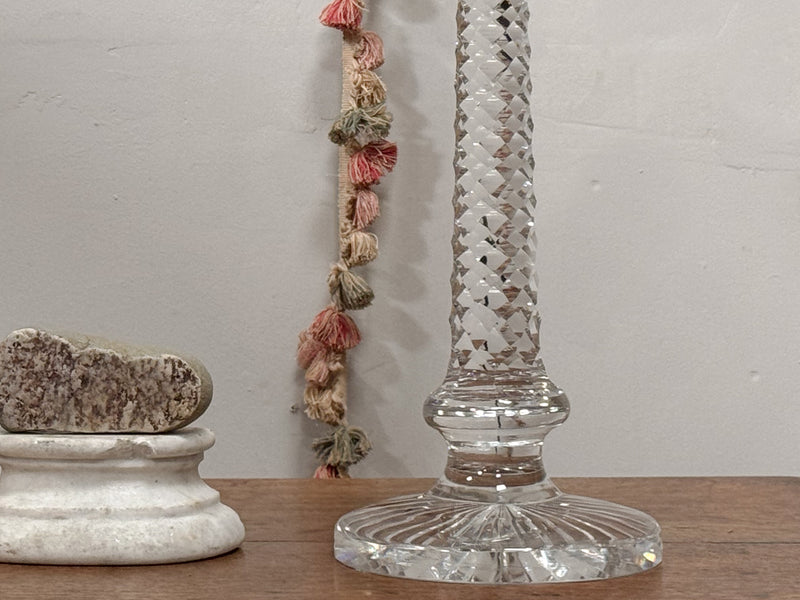 A Late 19th Century Cut Glass Lamp Base