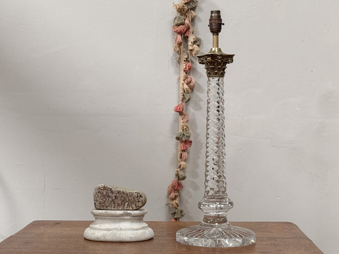 A Late 19th Century Cut Glass Lamp Base