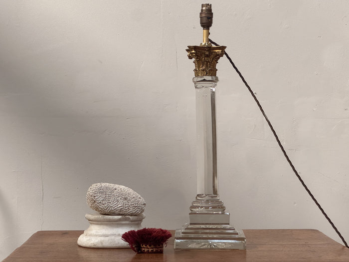 A Late 19th Century Cut Glass Lamp Base