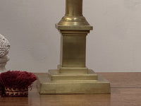 A Mid 19th Century Brass Column Lamp