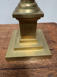 A Mid 19th Century Brass Column Lamp