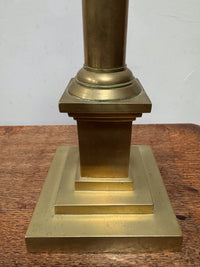 A Mid 19th Century Brass Column Lamp