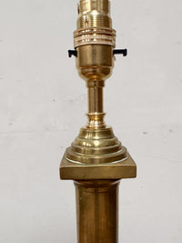 A Mid 19th Century Brass Column Lamp
