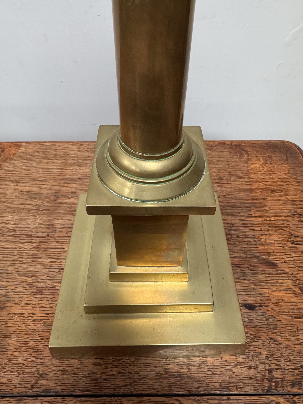 A Mid 19th Century Brass Column Lamp