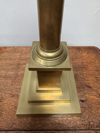 A Mid 19th Century Brass Column Lamp