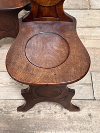 A Pair of George III Mahogany Sgabello Hall Chairs