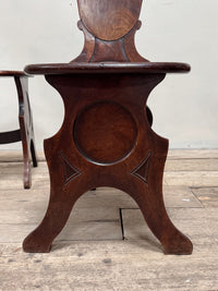 A Pair of George III Mahogany Sgabello Hall Chairs