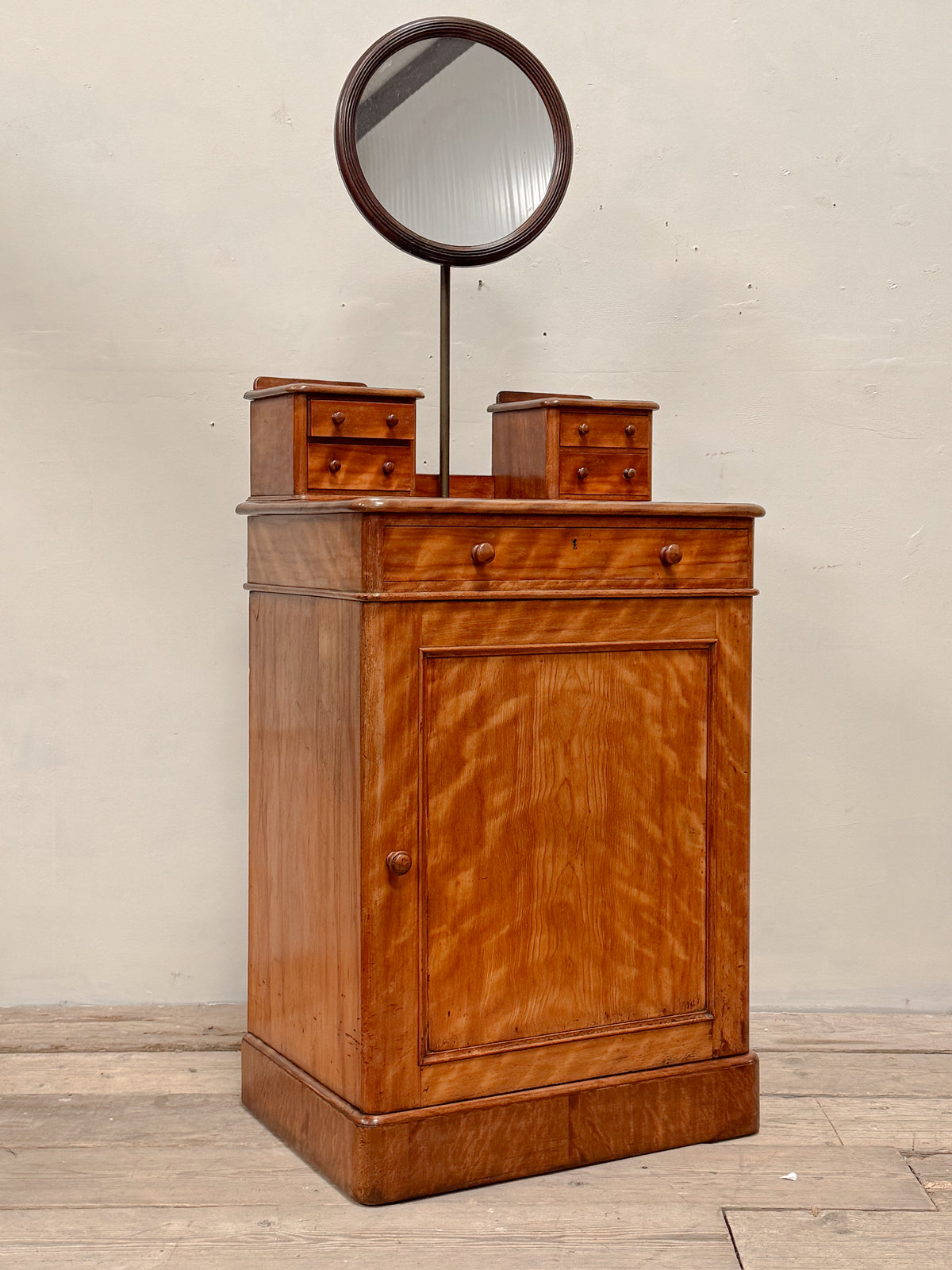 A Late 19th Century Satin Birch Dressing Cabinet by Heals & Sons