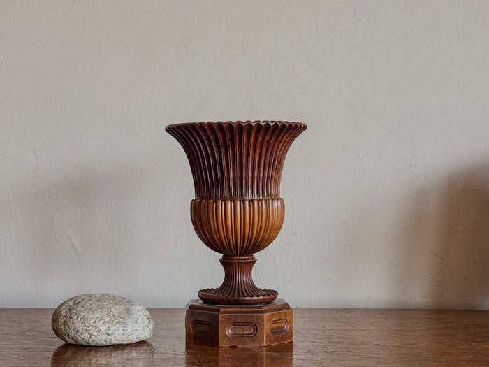 A Mid 19th Century Fruitwood Campagna Urn
