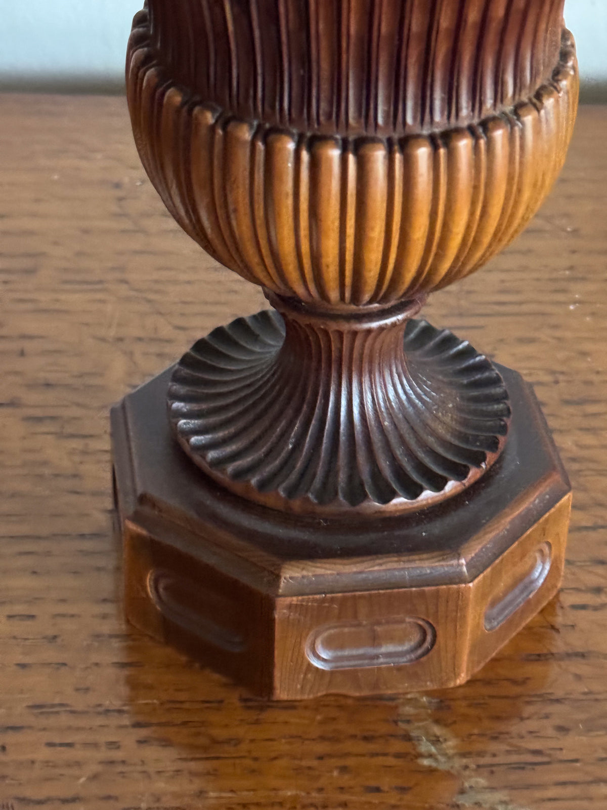 A Mid 19th Century Fruitwood Campagna Urn