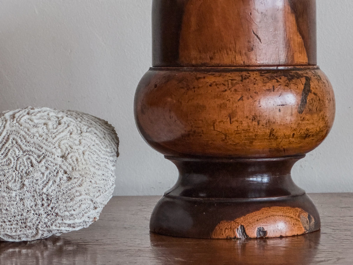 A 19th Century Lignum Vitae Acorn String Holder