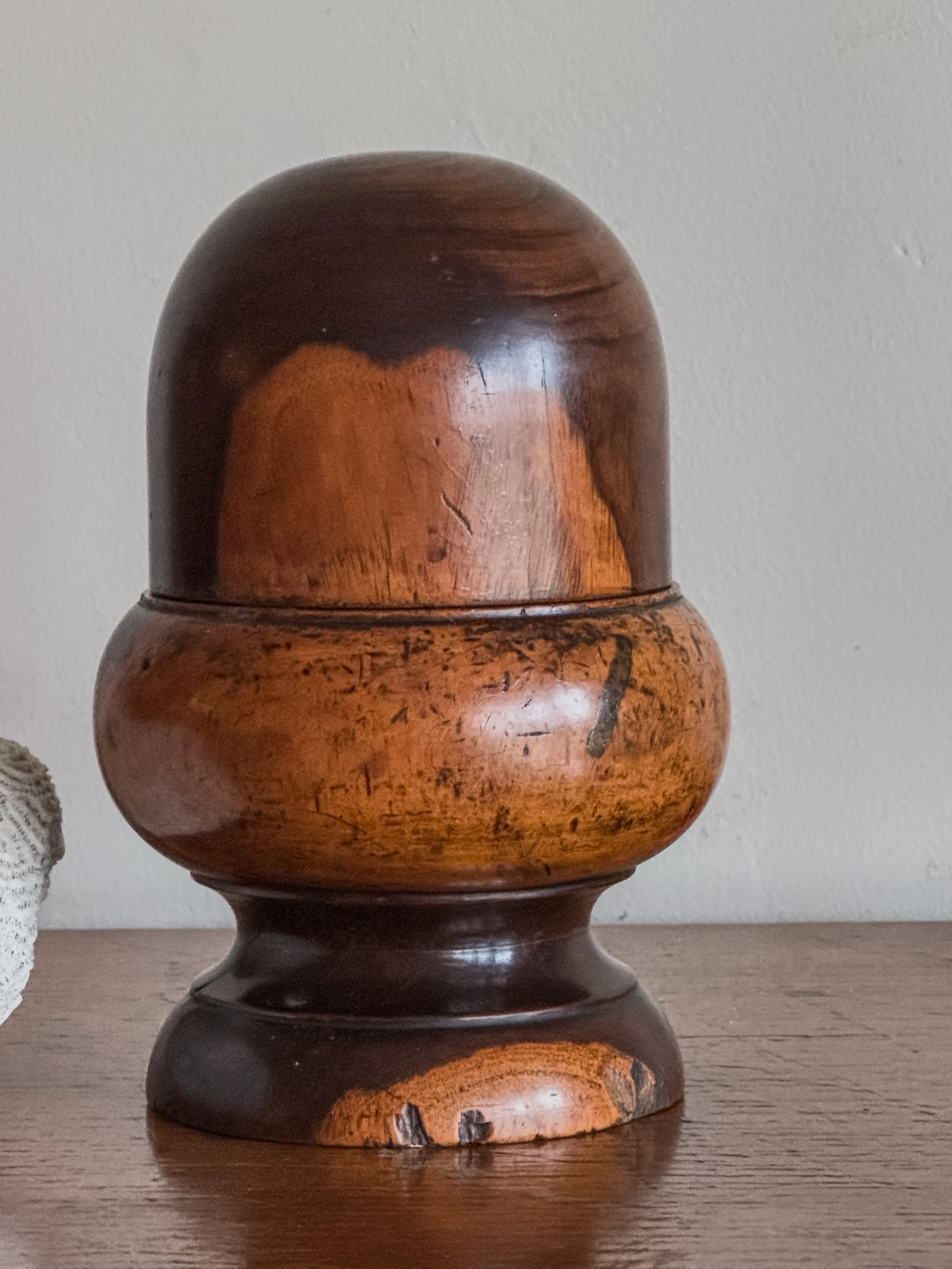 A 19th Century Lignum Vitae Acorn String Holder