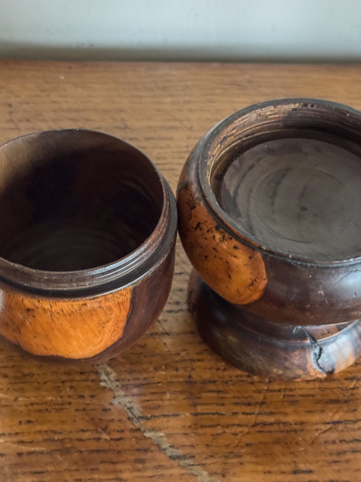 A 19th Century Lignum Vitae Acorn String Holder