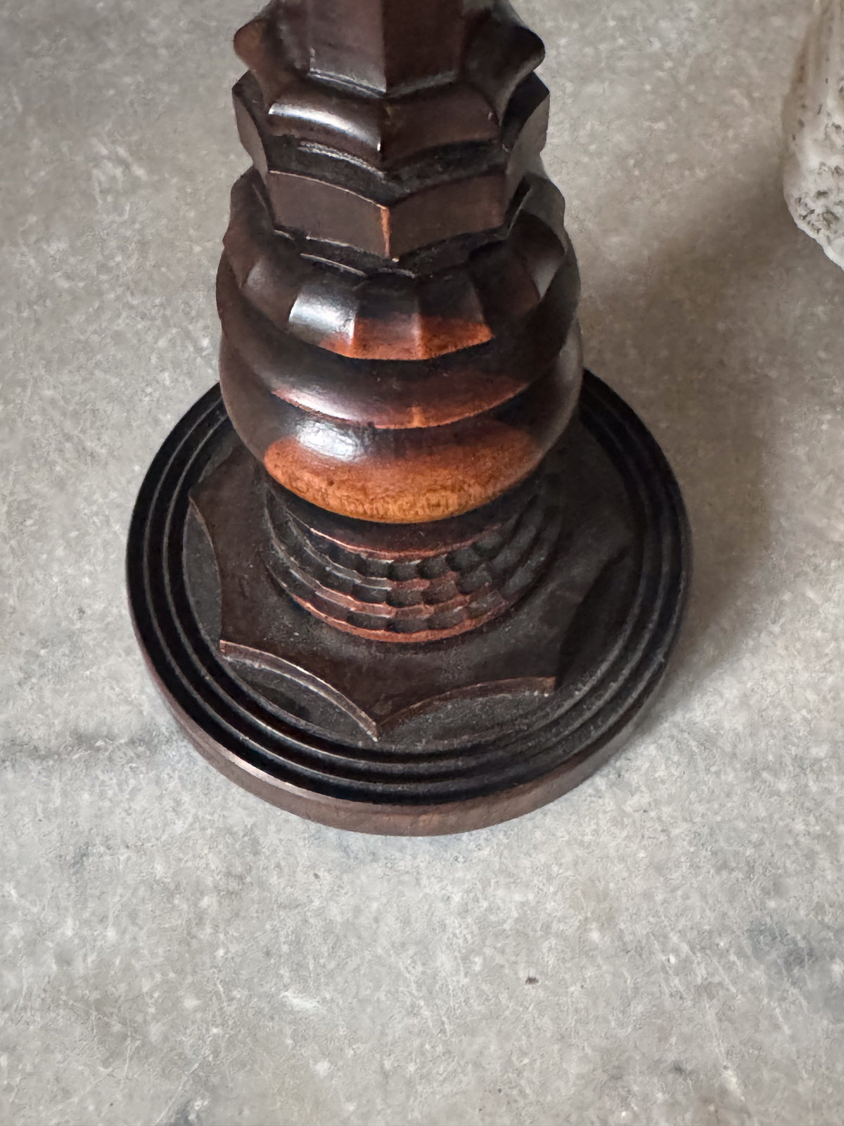 A 19th Century Lignum Vitae Treen Candlestick