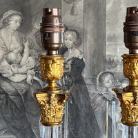 A Pair of Early 20th Century Cut Glass Lamps