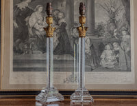 A Pair of Early 20th Century Cut Glass Lamps