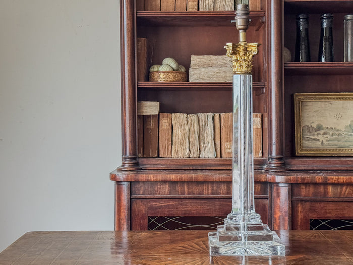 An Early 20th Century Cut Glass Column Lamp