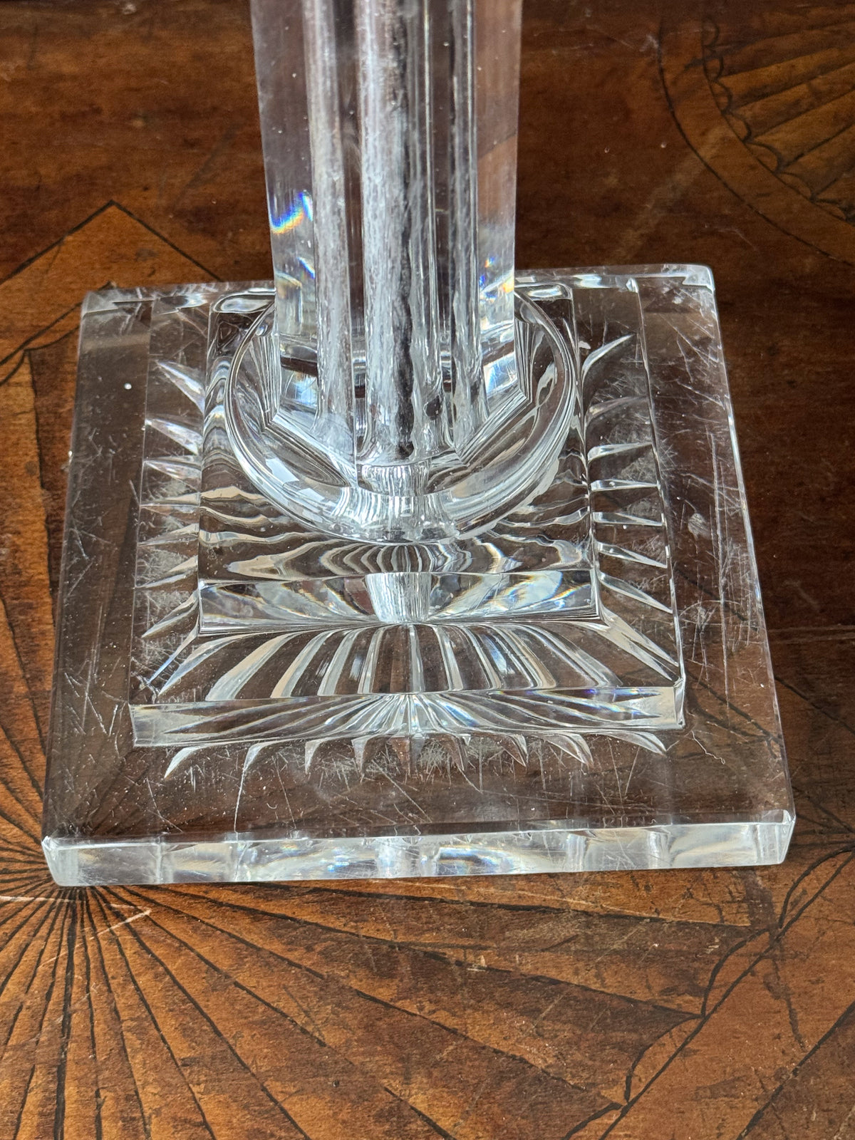 An Early 20th Century Cut Glass Column Lamp