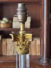 An Early 20th Century Cut Glass Column Lamp