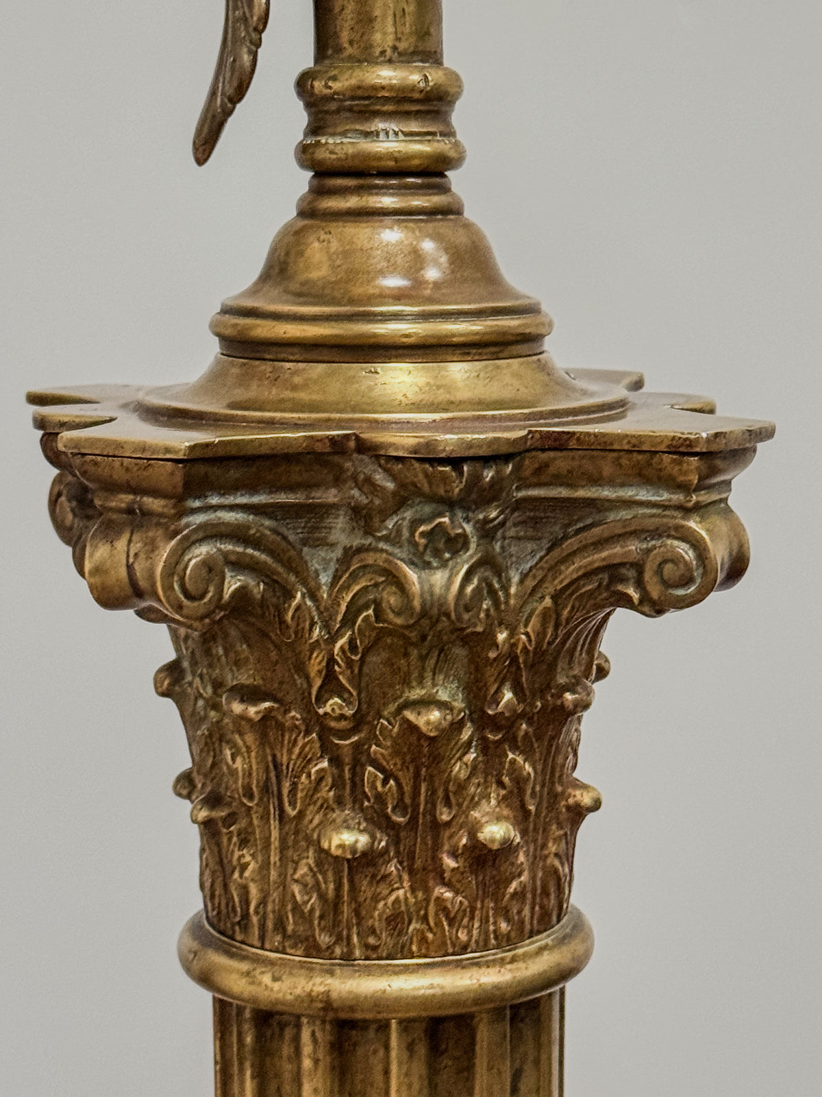 A Late 19th Century Brass Standard Lamp