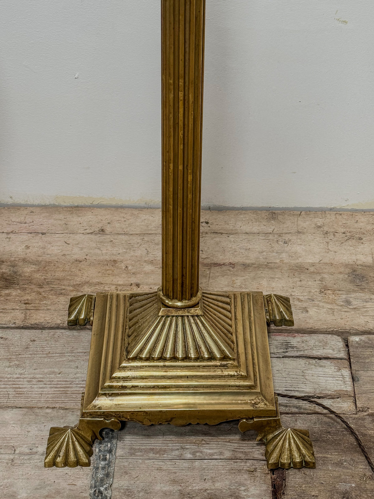 A Late 19th Century Brass Standard Lamp