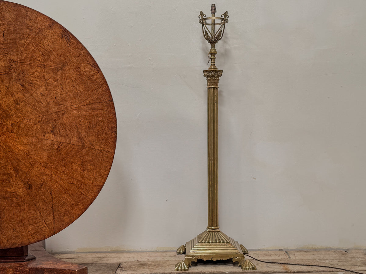 A Late 19th Century Brass Standard Lamp