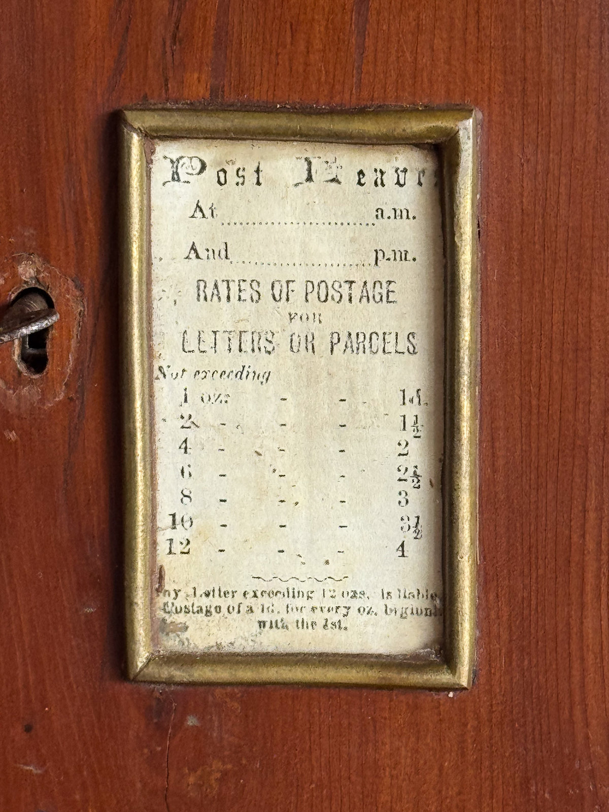 A Mid 19th Century Yew Wood Country House Letterbox